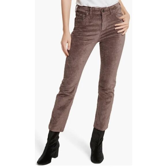 Free people pants Velvet Crop Bootcut brown size 25 - Picture 1 of 7